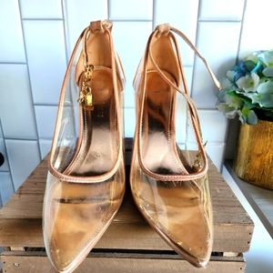 Clear PVC block heels